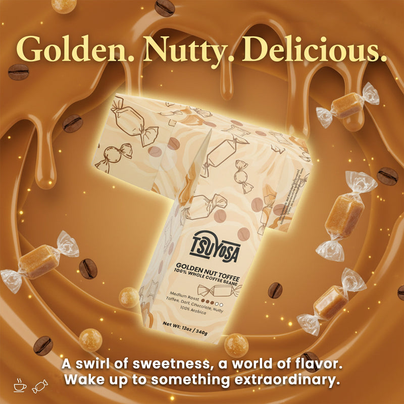 Golden Toffee Coffee Beans Sweet, Nutty, Medium Roast Perfection